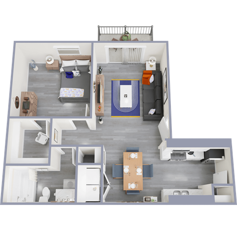 a floor plan of a 1 bedroom apartment